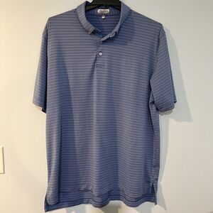 Peter Millar Shirt Mens XXL GOLF Polo Summer Comfort Blue White Striped
